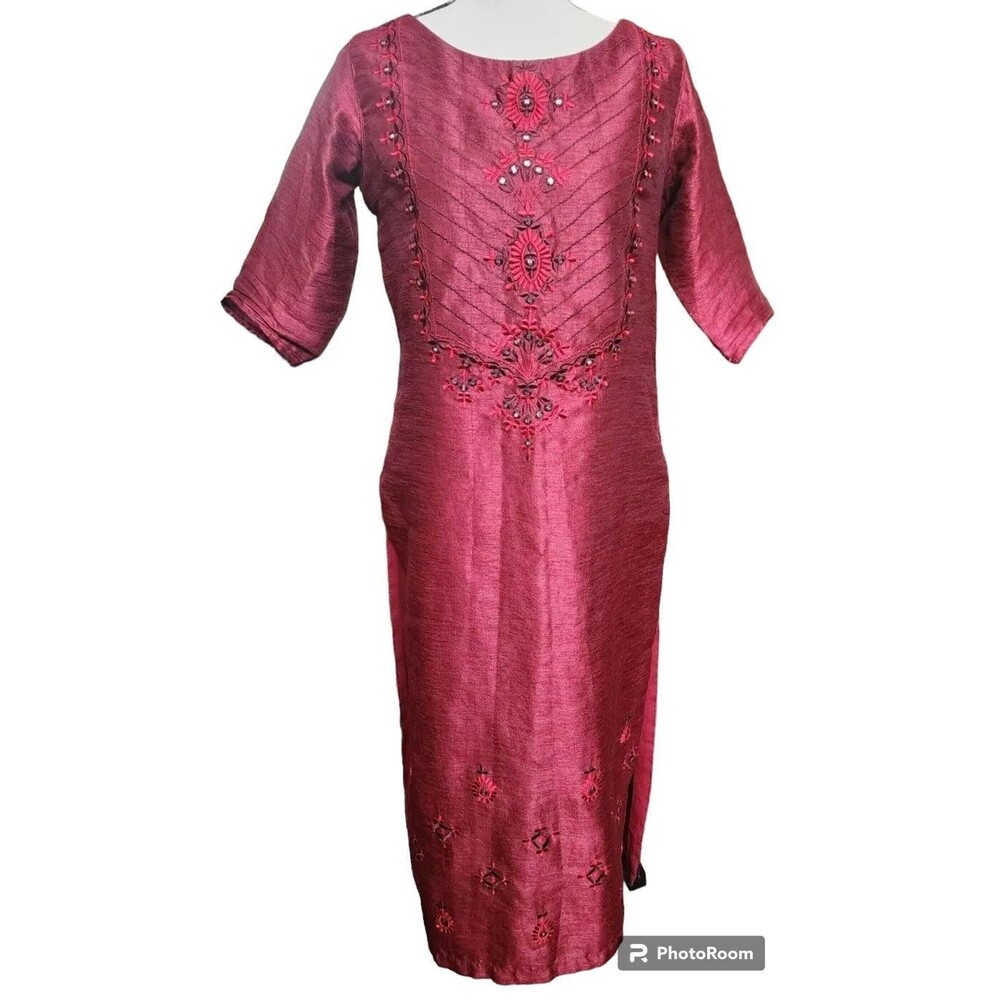 Soulmate Kurta Silk Embroidered Embellished Side Slits Size Medium India